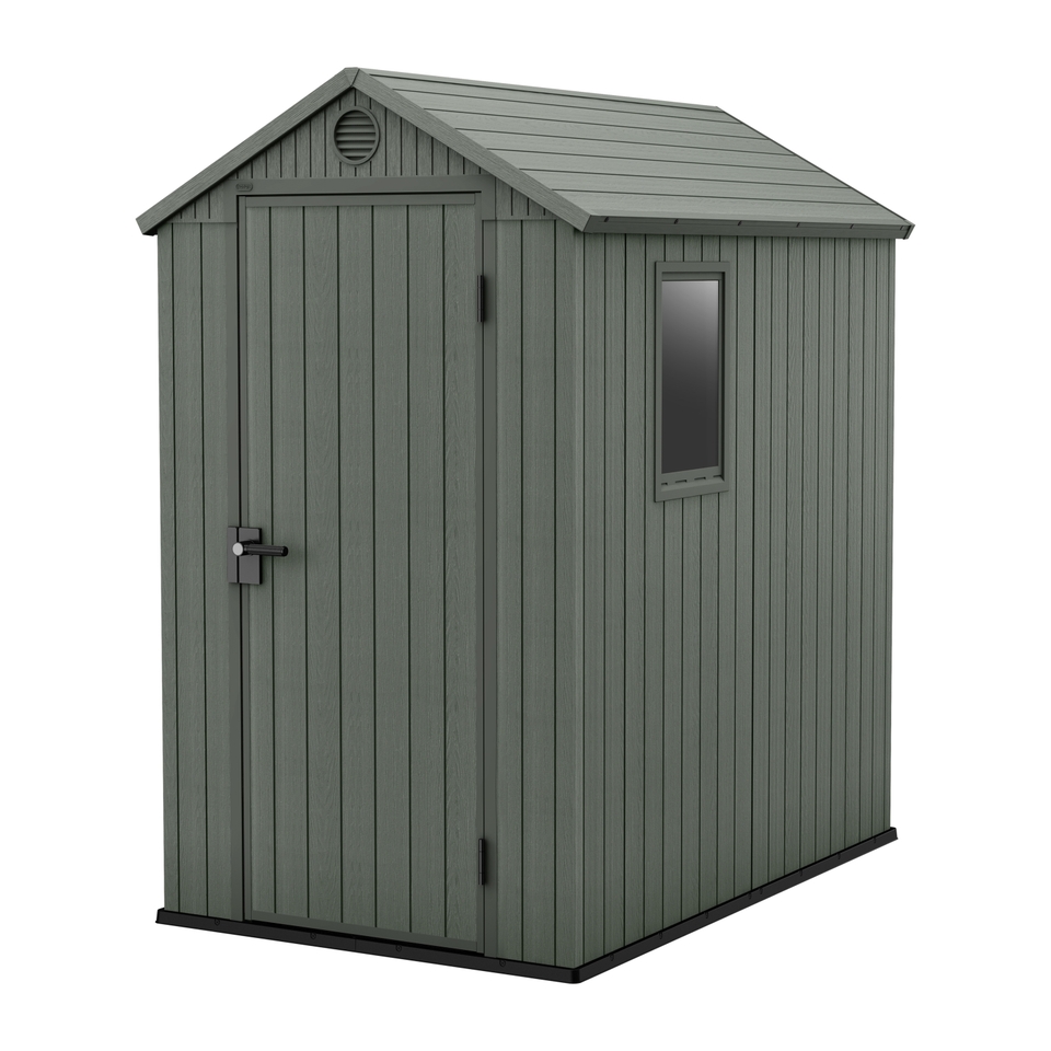 Keter 4’x6′ Norfolk Leisure Darwin Heavy Duty Plastic Garden Shed – Green - Image 7