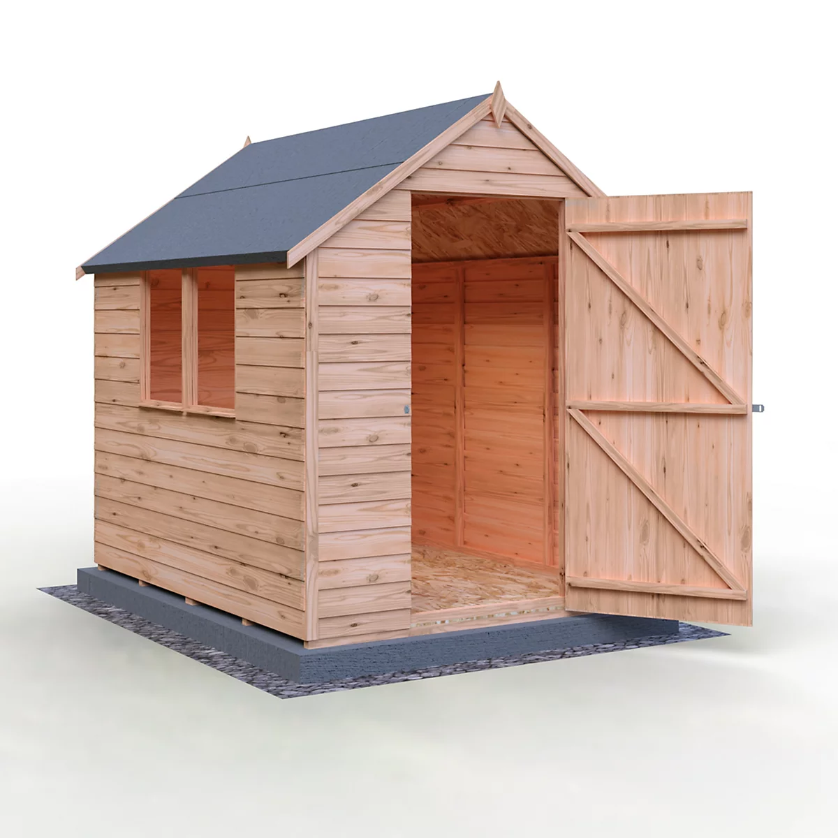 Shire Value Shed, Overlap 7x5 Single Door, Garden Wood Shed with Window